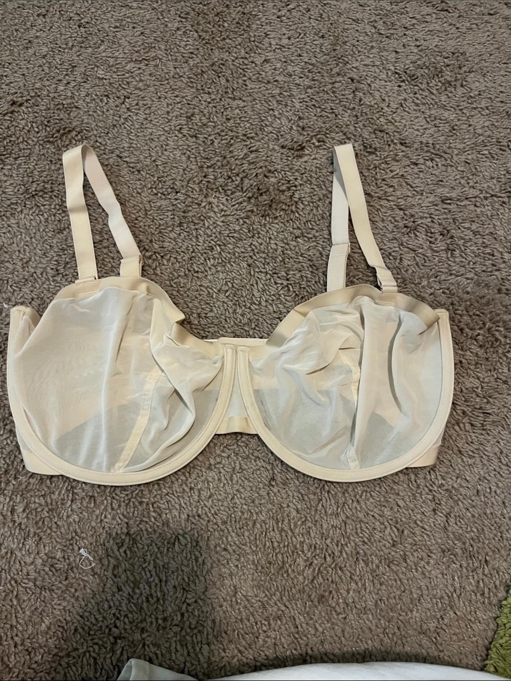 Cuup 36h cream mesh balconette bra
